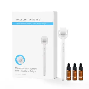 Megelin Microdermabrasion Roller Set - Firming & Brightening Skin, Reduces Fine Lines, Improves Large Pores, Enhances Essence Absorption