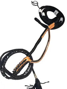 Man In Black Brazilian Hybrid Pro 9/7 LH 7/8 x 7/8" Rodeo Rider EPT Bull Ropes 16' with Left Hand Handle & 9-Plat Design