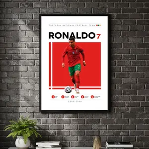 [ SPORT UNFRAMED - SALE UP TO 45% ] Ronaldo Portugal Premium Series Soccer Poster National Legend Modern Wall Art