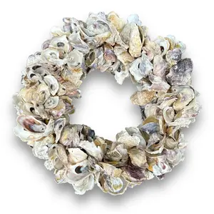 Oyster Shell Wreath with Twine Hanger - 16-in
