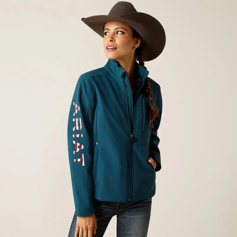 Ariat Womens Team Patriot S Outerwear oftshell Jacket / REFLECTING POND Womenswear Coats