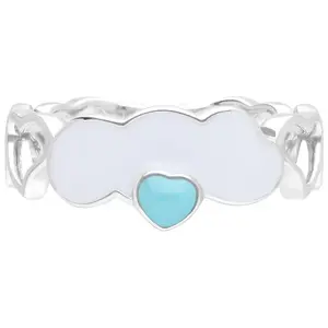 Goddaughters Turquoise & Enamel Cloud Ring, Sterling