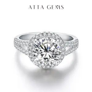 3.0CT Synthetic Moissanite Ring Round D Color For Women Birthday Gift Daily Ring R007