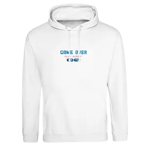 Retro Gamer Hoodie 🎮 "Game Over? Play Again!" Unisex Pullover - Perfect for Gamers!