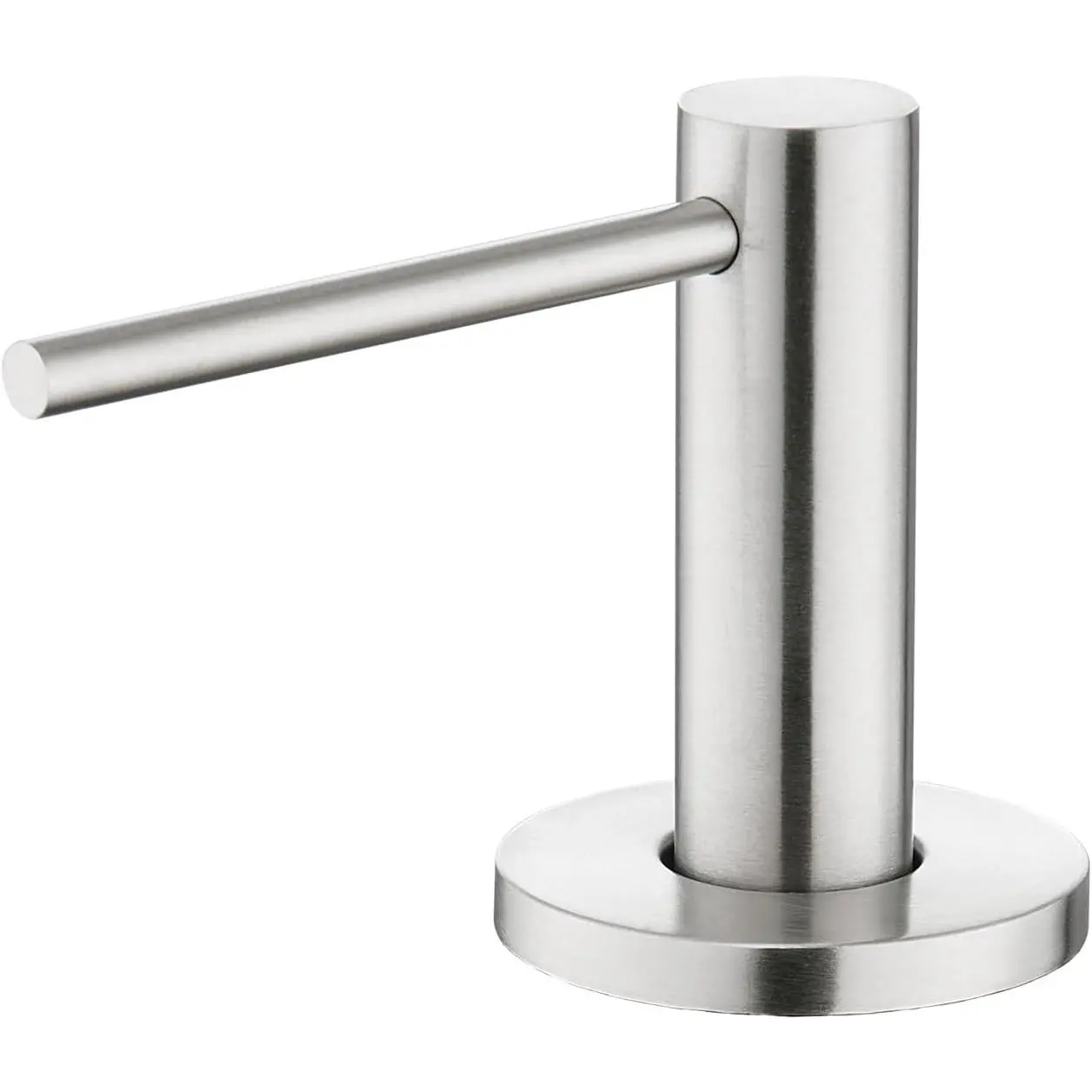 Sink Soap Dispenser for Kitchen, Built in Sink Soap Dispensers Brushed Nickel Stainless Steel Lotion Dispenser with 17oz Large Liquid Bottle, Refill from The Top