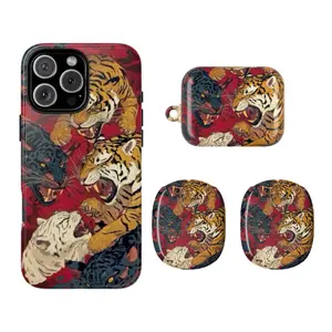 Vintage Chinese Tiger Tattoo Aesthetic – Phone & AirPods Case, AirPods Max Coastal Trend Style