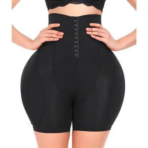 Women Plus Size Hip Padded Booty Lifter Shapewear Thicker Enhancer High Waist Butt Lifter Removable 4 Pads Control Panty for Bigger Butt