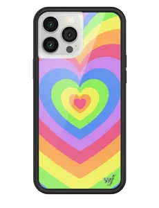Wildflower Cases - Rainbow Latte Love, Limited Edition iPhone Case | Durable Protection Multicolor Fun Bright Trendy Hearts Protective Cover