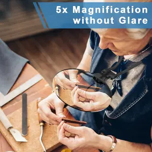 5X Magnifying Glass with 6.31in Diameter Magnifying Lens, Hands-free Magnifying Glass for Reading, Adjustable Magnifier with Stand Neckwear for SeniorsC28ChicLadyHub