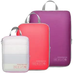 Compression Packing Cubes for Suitcases, Travel Essentials for Carry on, Luggage Packing Organizers for Travel Accessories, 3 Pack