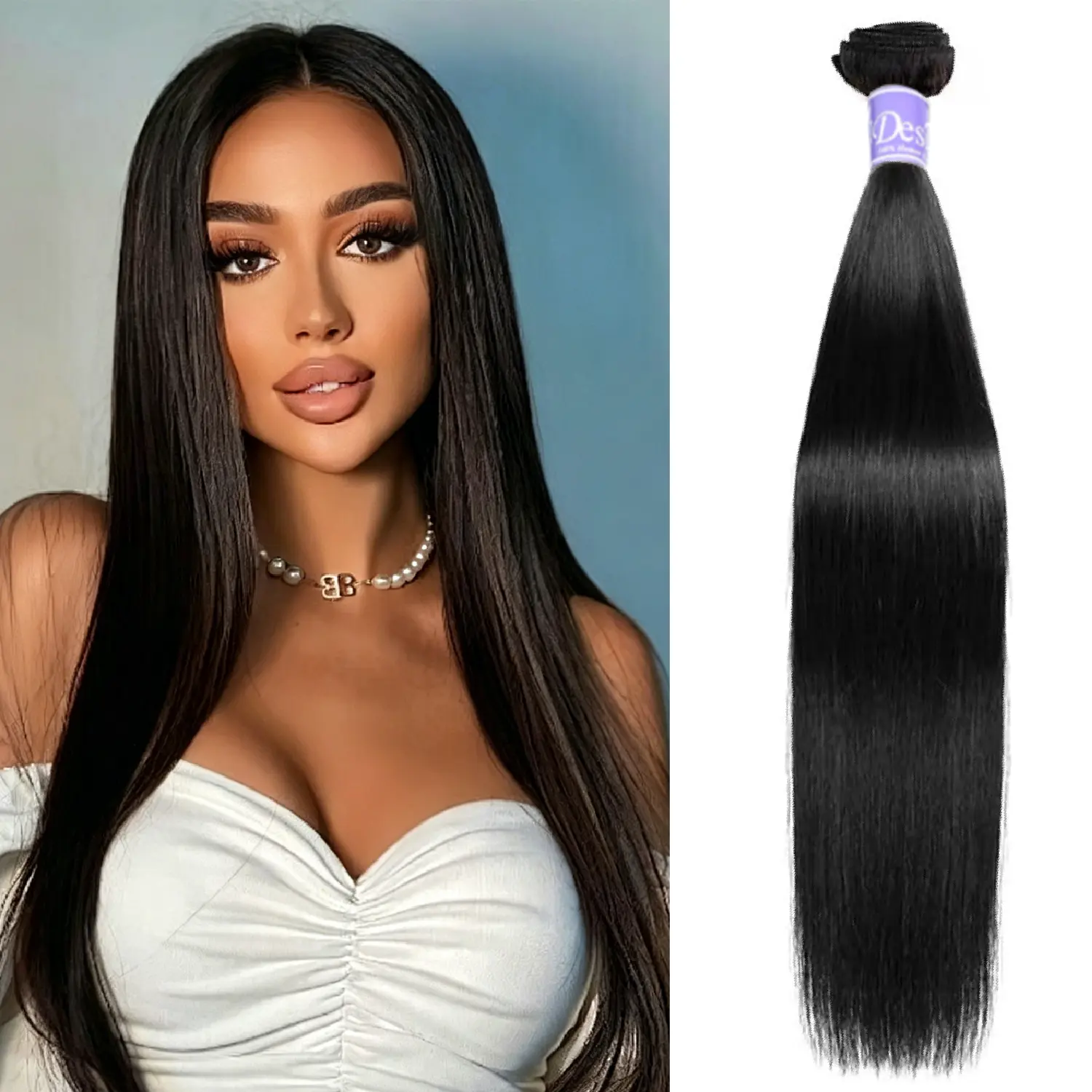 Human Hair Bundles Straight 1 Bundle Brazilian Virgin Straight Human Hair Bundles For Black Woman