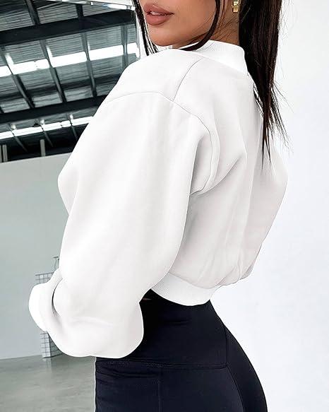 Women's Bolero Shrug Long Sleeve Cropped Sweatshirt with Thumb Hole Workout Shrugs Open Front Y2K Tops 2025