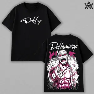 Donquixote Doflamingo Tee – One Piece Anime Manga T-Shirt, Heavenly Demon Pirate Graphic Tee, Unisex Oversized Casual Shirt, Donquixote Family Villain Anime Tee, Iconic Shichibukai Anime Shirt, Gift for One Piece Fans