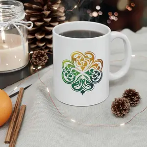 Rainbow Celtic Knot Ceramic Coffee Mugs 11oz