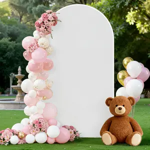 White Arch Backdrop Cover 7.2FT x 4FT, Stretch Spandex Wedding Arch Cover for Square Arch Stand