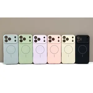 MagSafe Solid Color Skin-Feel Frosted TPU Phone Case for iPhone 17 Pro Max/16 Plus/15/14/13/12 , Soft Anti-Yellowing Anti-Fall Durable Magnetic Protective Cover in Macaron Colors