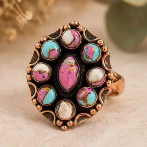 Cotton Candy Adjustable Copper Ring