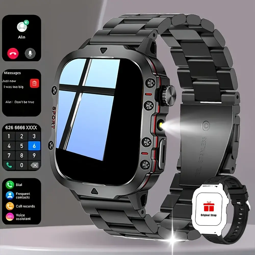 The Latest Sports Tracking Smartwatch Features A Full Touchscreen, Supports Wireless Calls and Text Messages, and Offers Functions Including Fitness Tracker, Alarm Clock, and Weather Updates. It Is Compatible with Android and IPhone, Calling Smart Watch.