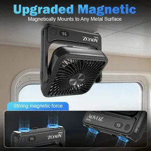 Must Have 2026 Cruise Essentials! AOVOZ MagneticSuction Rechargeable Fan, 5000mAh Large CapacityUltra Slim Portable Fan, 4-Speed Wind Control &Hook Mount, Low Noise Cooling Mini Fan for CruiseCabin, Bedroom, Camping, Hiking and Daily TravelUse