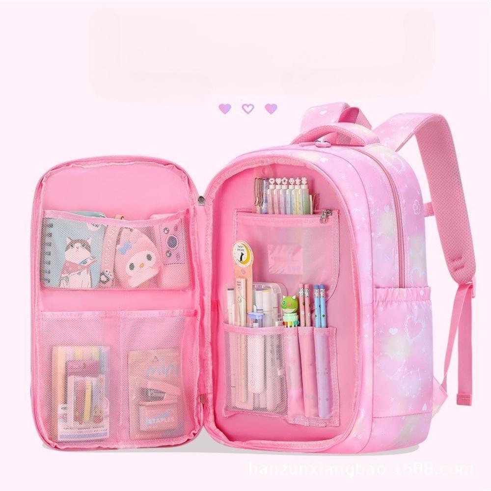 Cute 3pcs Backpack Set, Pink Purple Butterfly School Bag, Pencil Case, Lunch Bag, Casual Outdoor Bag Set