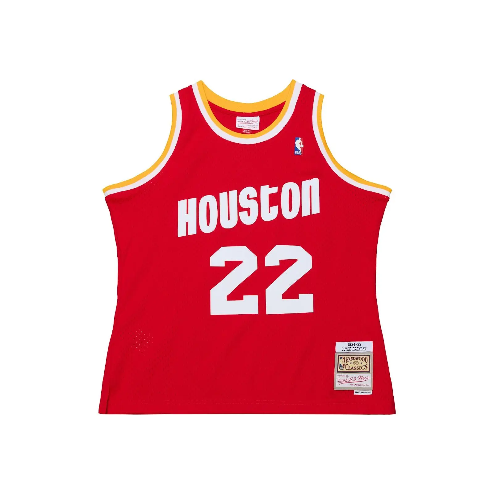 Clyde Drexler Houston Rockets 1994-95 Red Swingman Jersey NBA Throwback Basketball Hardwood Classics Fan Gear Mitchell & Ness