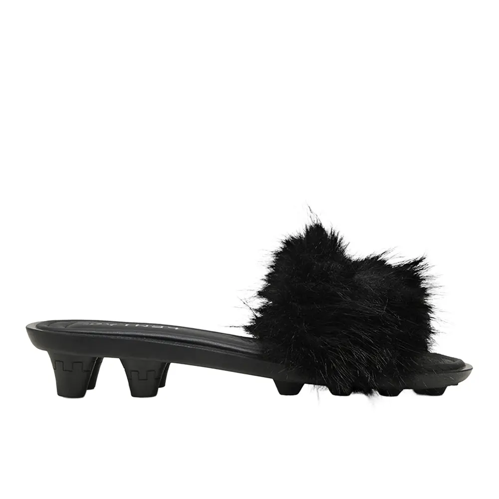 PUMA Womens Fenty X Chic Faux Fur Slide Casual Sandals Casual - Black PUMA Womens Fenty X Chic Faux Fur Slide Casual Sandals Casual - Black