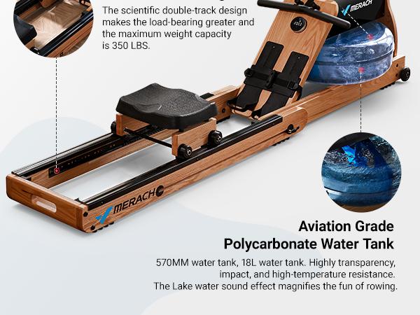 Merach Foldable Wooden Rowing Machine, Water Electromagnetic Rower Machine for Home Use, Patented Space Saver, MERACH Go Technology, TikTokShopBlackFriday