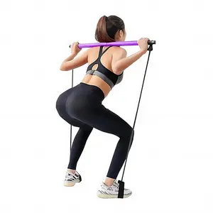 Multifunctional Fitness Bar with Resistance Bands – Pilates Bar | Portable Pilates and Strength Training
