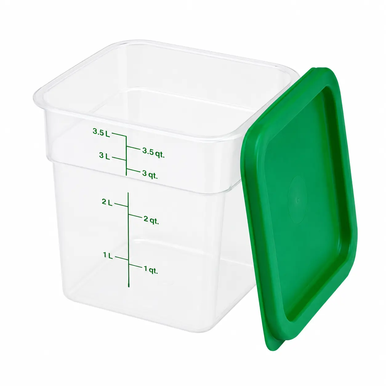 Cambro 4 Qt Stackable Food Container with Green Lid - Commercial Kitchen Food Storage Solution