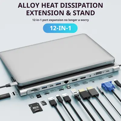 USB C Docking Station Dual Monitor, Universal USB C Produktbild-Vorschau 13