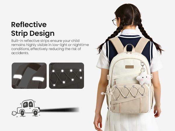 LOVEVOOK School Backpack for Teen Girls - Large Capacity College Student Laptop Backpack,Lightweight Cute Kid Bookbag with Water Bottle Holder, Ideal for school, Travel & Daily Use Fit 15.6" Laptop