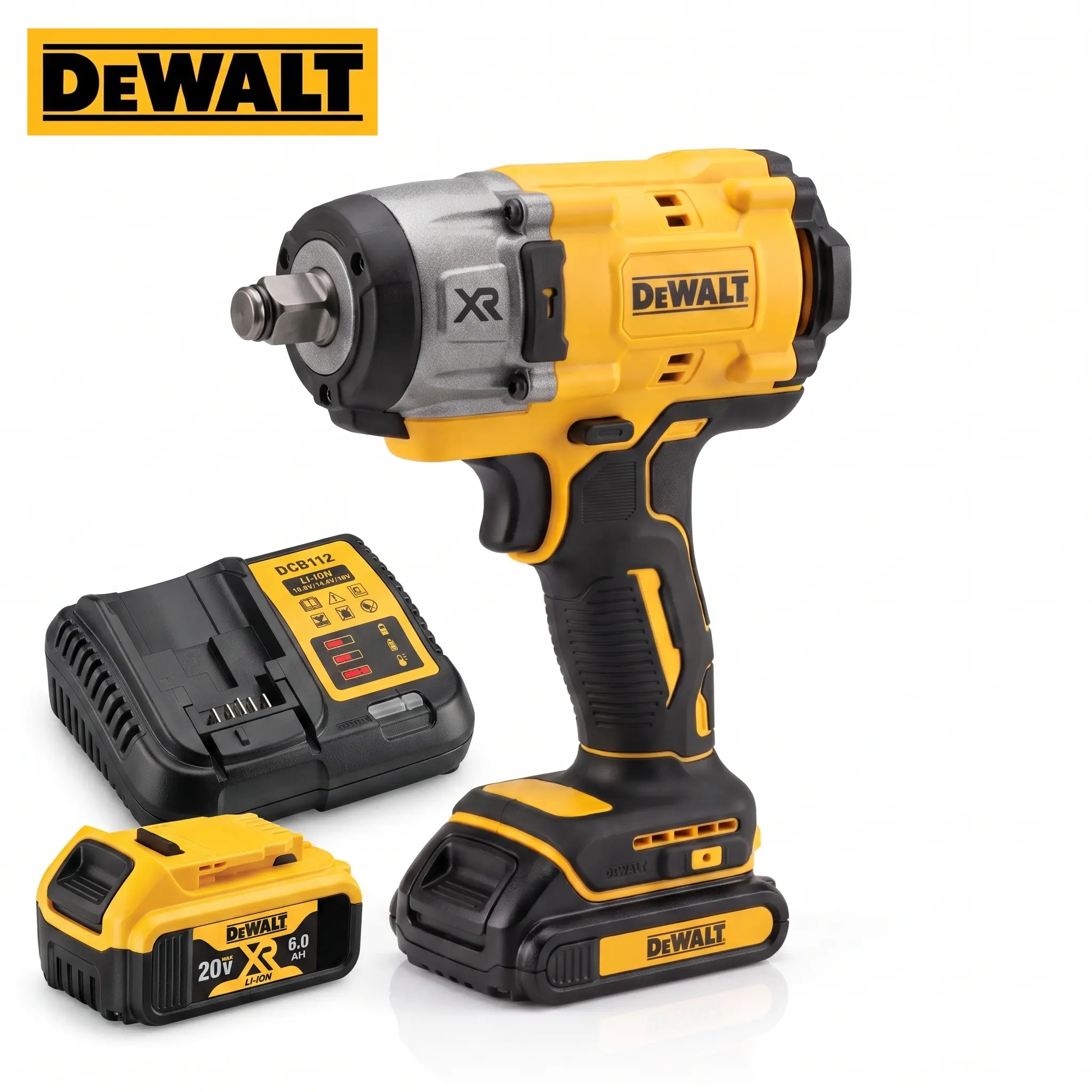 DEWALT 20V MAX 1/2" Brushless Impact Wrench (DCF922B) - 600N.m Max Torque, 0-2800RPM Variable Speed, 0-3200IPM High Impact Rate, Compact Design with LED Light, Ideal for Auto Repair, Tire Changes & Heavy-Duty Construction Work