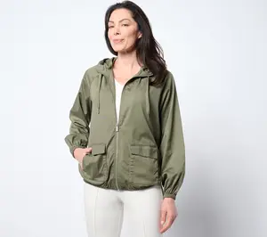 Martha Stewart Signature Puff Sleeve Anorak Jacket with Hood