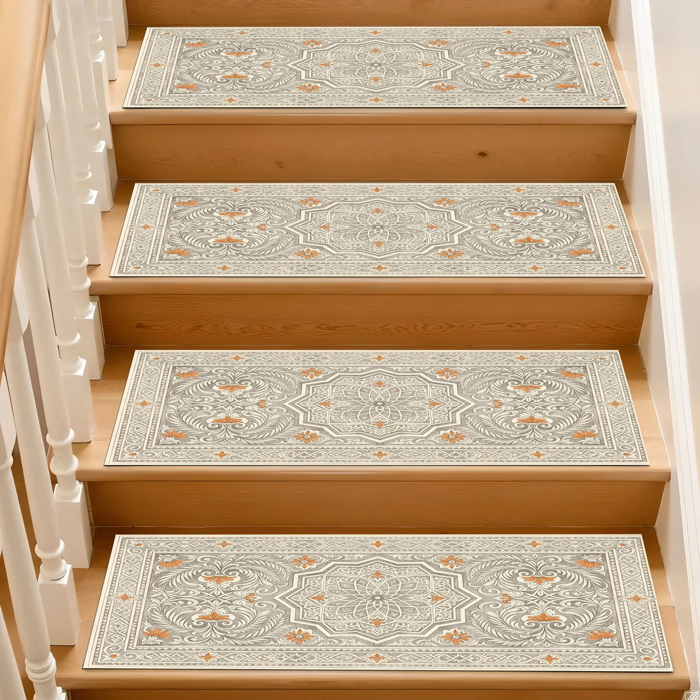 Vintage Diatomaceous Earth Stair Mat, Absorbent Non-Slip Wooden Step Rug, Quick-Dry Moisture-Drain Stair Gripper, Washable Anti-Slip Floor Mat