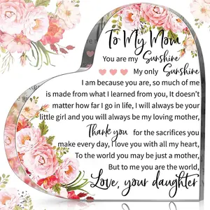 Perfect Mother’s Day gift for the mom who’s your sunshine: this acrylic heart decor features a heartfelt daughter’s message about gratitude and love, a beautiful decorative keepsake for mom’s home,Mothers Day Gift,Mom Gift