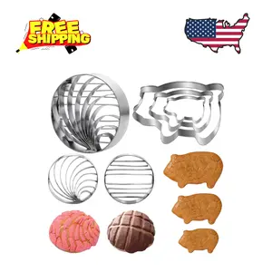 Concha Cutter Mexican Bread Mold With 3 Sizes Pig Cookie Cutter Set