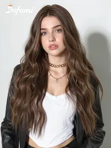 26 Inch Wavy Long Curly Hair Wig, Natural Look, Versatile Style, Suitable for Daily Wear, Women's Synthetic Wig, Natural Looking Wig