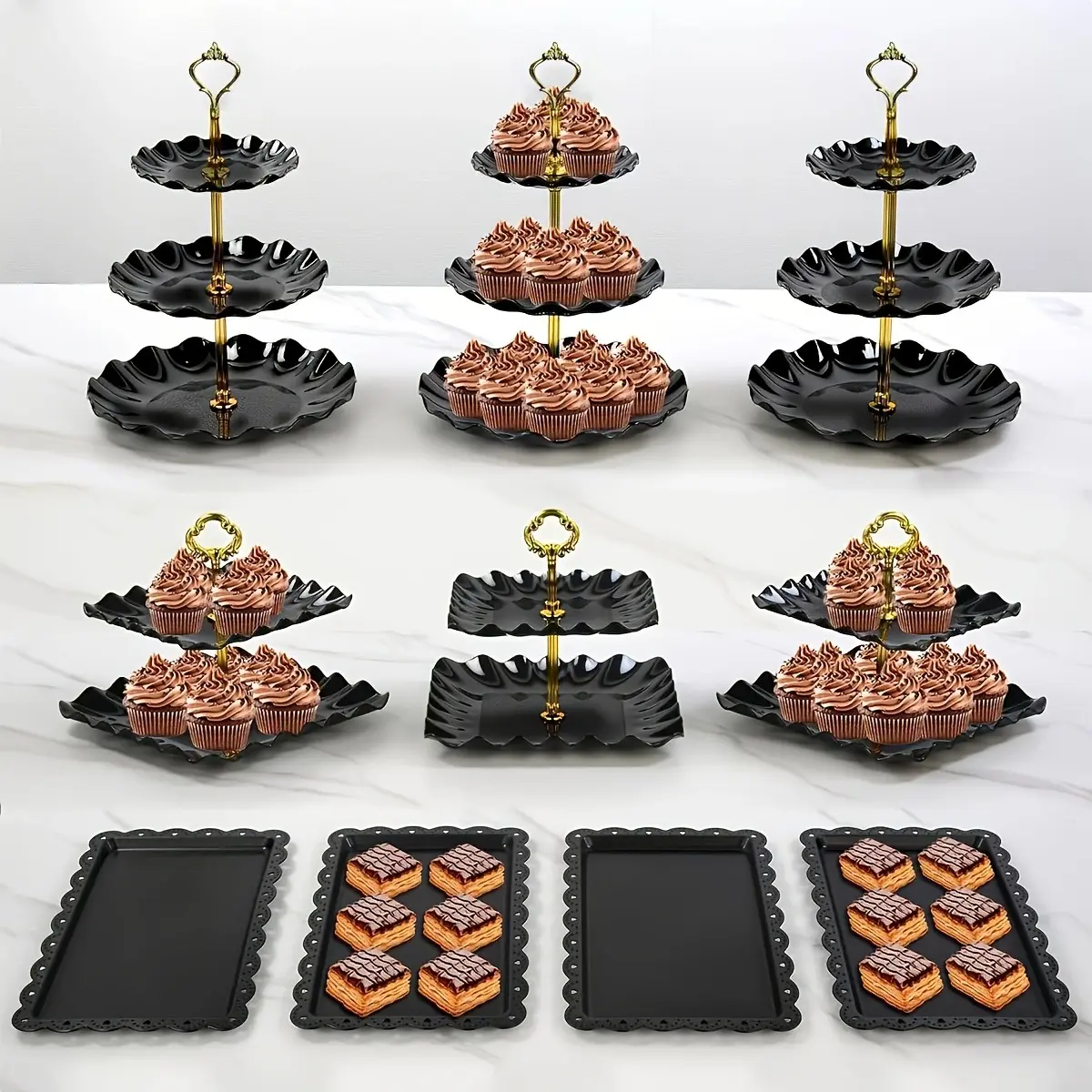 10pcs Dessert Cake Stand (black)