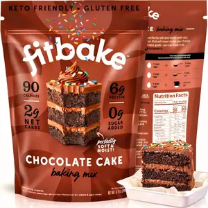 FitBake Keto Chocolate Cake Baking Mix 8.75oz | Low Carb Keto Baking Mix (2g Net Carbs) | No Added Sugar, Gluten Free, Keto Friendly