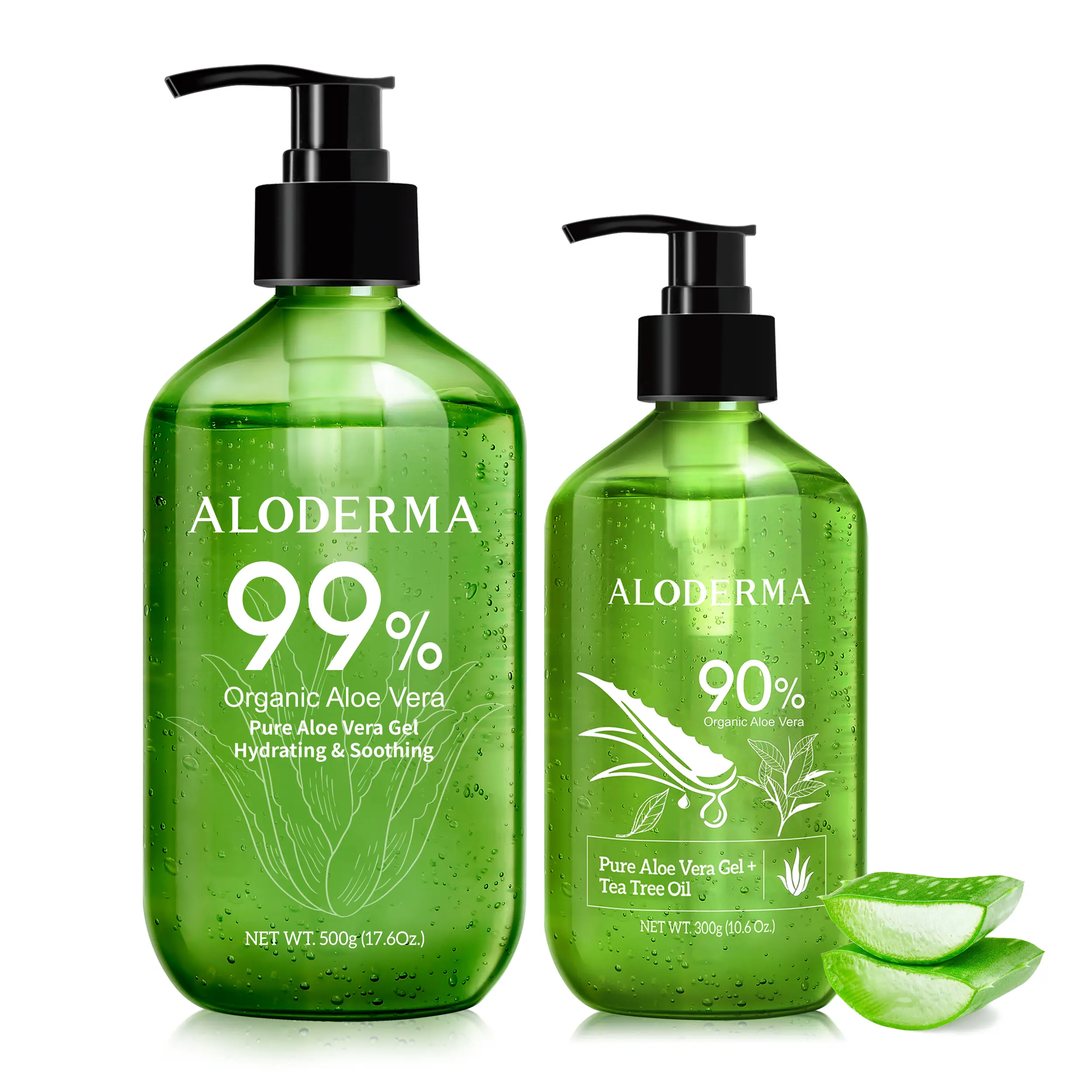 Aloderma Aloe Vera Gels - 500g Aloe Vera Gel, 300g Aloe Vera Gel + Tea Tree  Oil - TikTok Shop