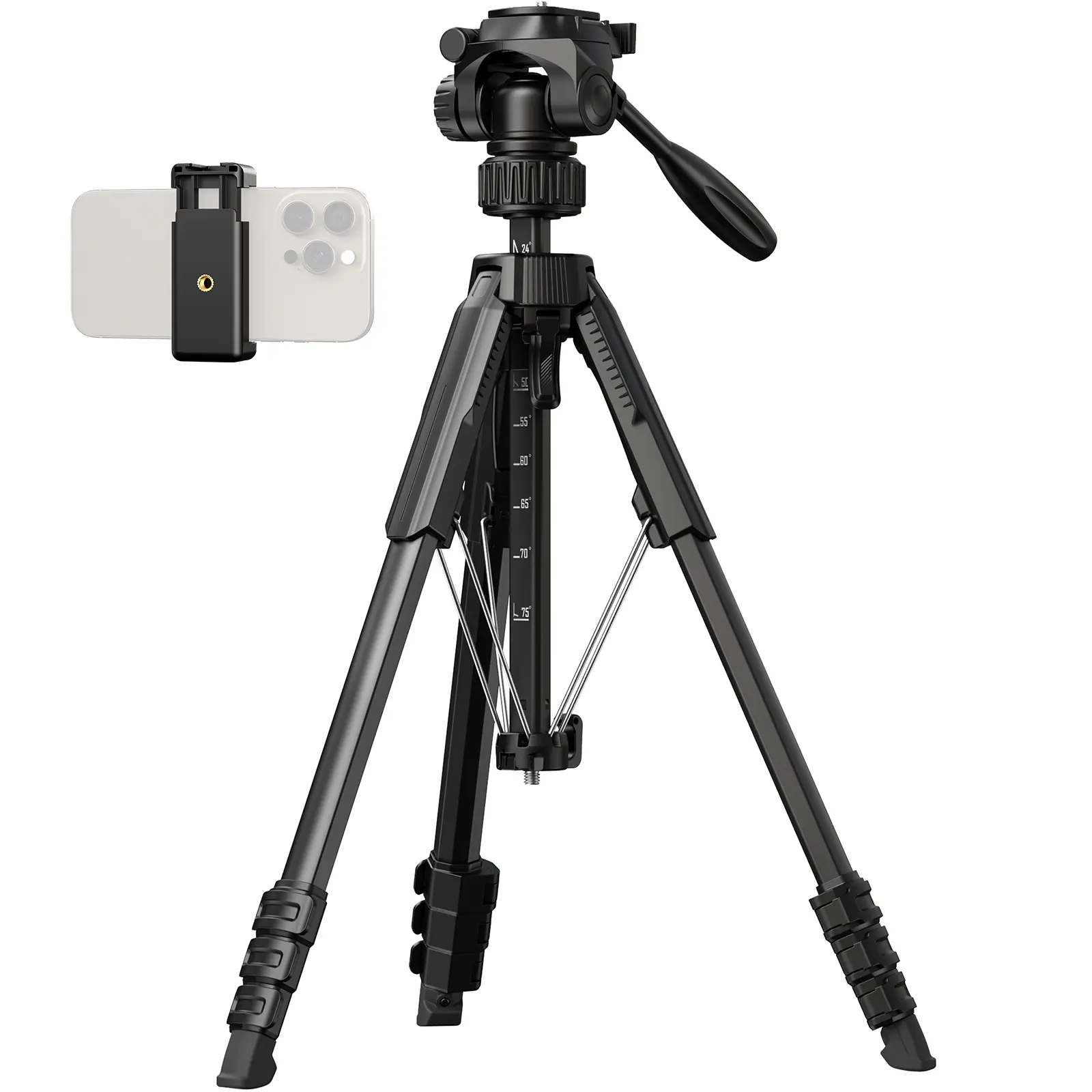 SmallRig 71" Camera Tripod Stand AP-21, Travel Tripod for iPhone, Camera and Smartphone Live Streaming Vlog, Portable Photo Tripods with Quick-Flip Lock Legs, Max Load 11lb