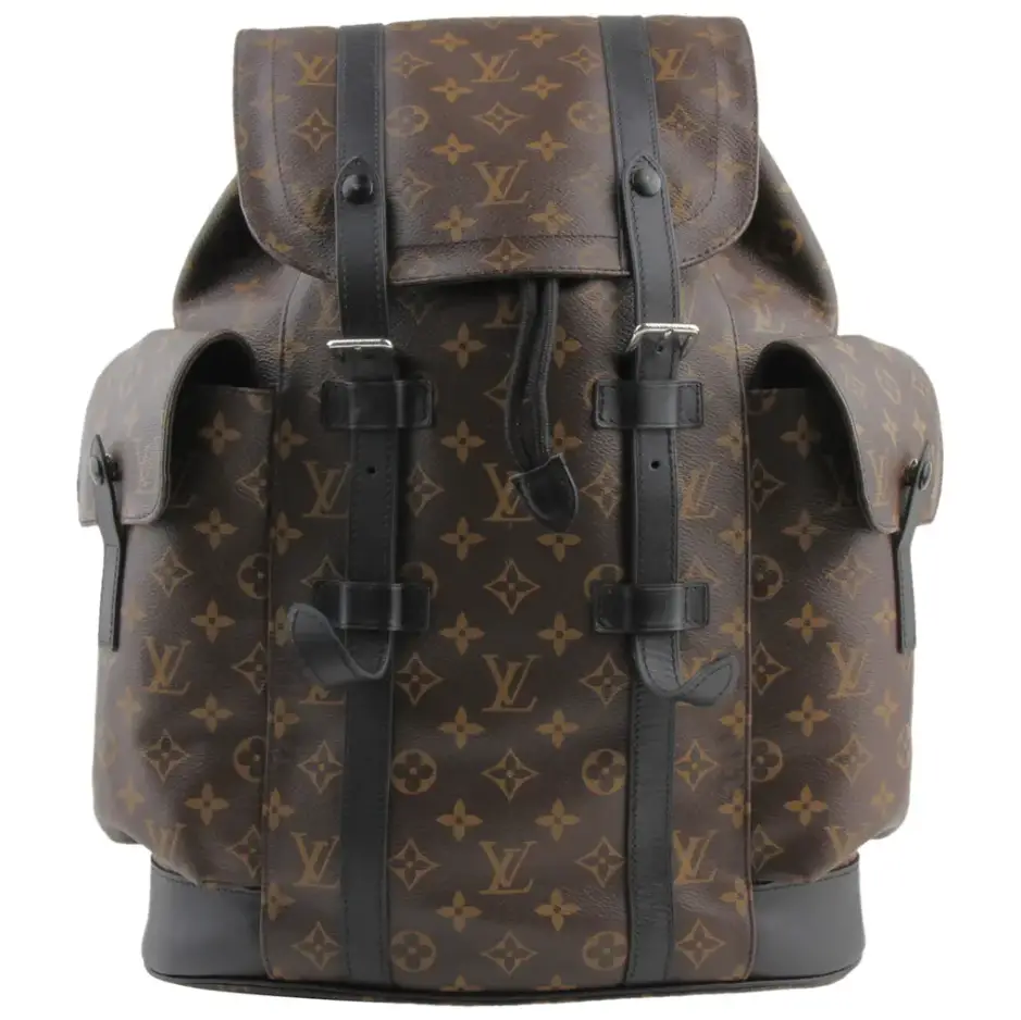 Pre-owned Louis Vuitton Coated Canvas Backpacks Christopher Backpack Macassar Monogram Canvas PM
