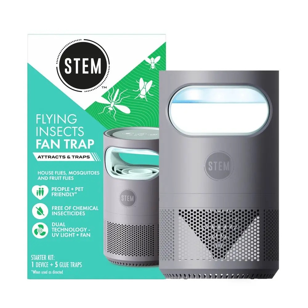 STEM Electric Fan Fly Gnat and Fruit Fly Trap Indoor Starter Kit - 1 Unit + 5 Refills