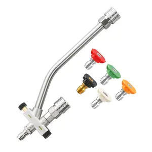 M MINGLE Dual Lance Pressure Washer Wand Attachment, Heavy-Duty Stainless Steel, 5 Nozzle Tips, 5000 PSI Max, Shuttle Valve for Foam Cannon & High-Pressure Jet Cleaning, Pressure Washer Attachment fathersdaygift