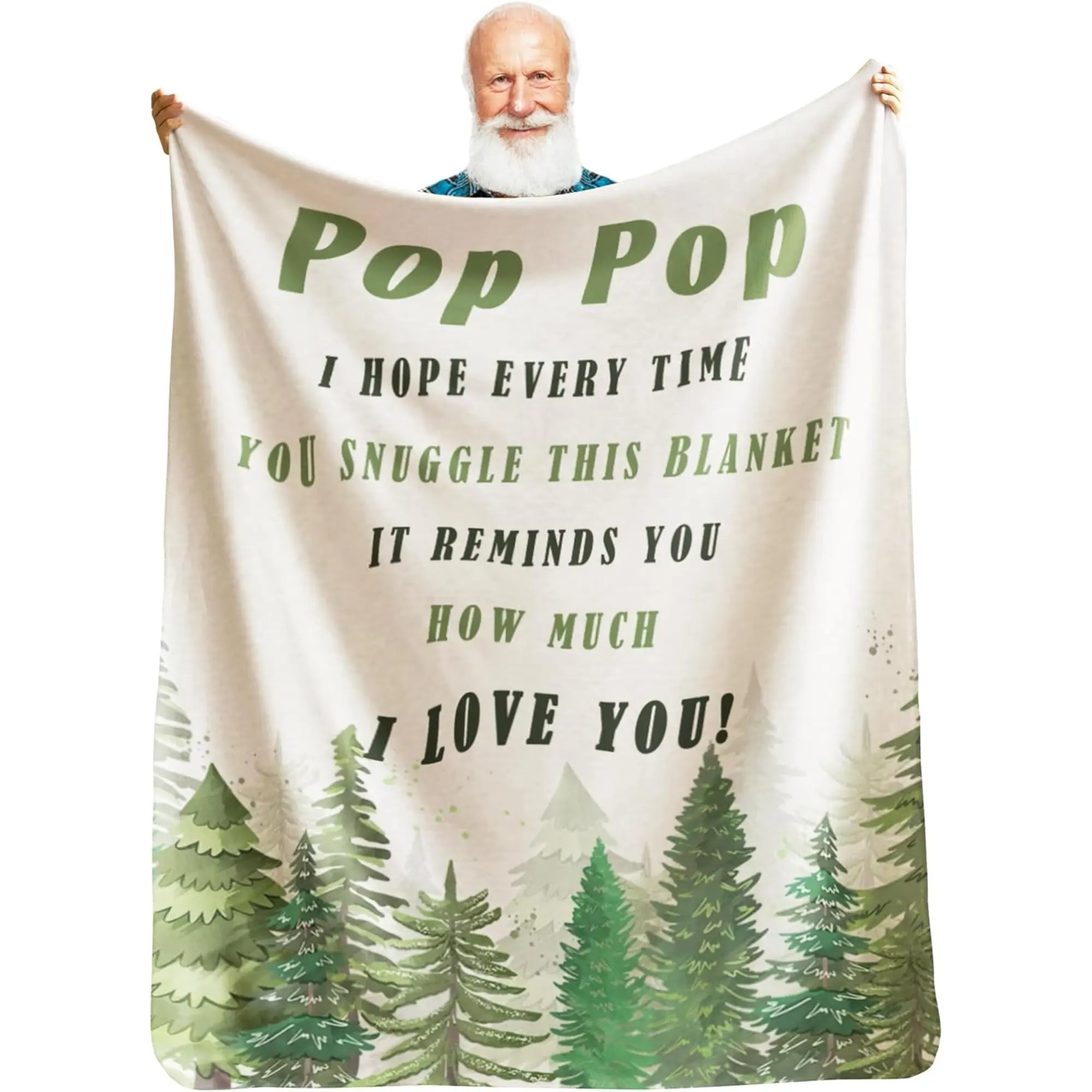 1PC Pop Pop Gift Blanket from Grandchildren, Pop Pop Birthday Gift Cozy Throw Blanket, Pop Pop Gift from Granddaughter, Christmas Pop Pop Gift, Father's Day Pop Pop Gift Ideas, Pop Pop Blanket Gift, Heartwarming Blanket Gift