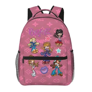 Fashion BRATZ versatile backpack with large capacity—BRATZ daily commuter bag for outdoor hiking and business; cartoon casual BRATZ merchandise laptop daypack and school bag for women, men, and gift giving.