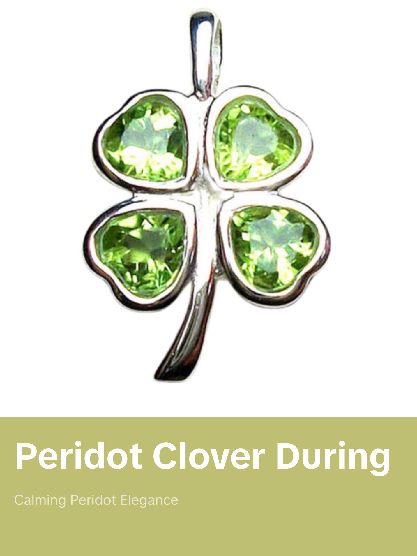 Peridot Four Leaf Clover Pendant - Fashion Accessory