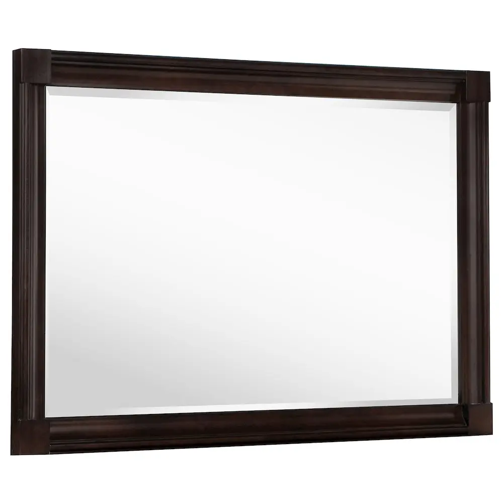 Andover Dark Oak Rectangle Dresser Mirror - Elegant Classic Bedroom Dresser Top Accessory, Generous Size, Light, Durable, Creates Inviting Atmosphere, Enhances Home Decor Depth