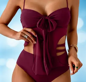 Swimsuits for Women Tummy Control Flowy Mesh Tops High Waisted Bottoms Coquette 2 Piece Bathing Suits