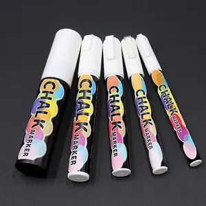 Washable White Chalk Markers 5 Pack, Erasable Liquid Chalk Pens with Multi Nib Sizes, Non-Toxic Markers for Windows, Cars Glass & Blackboards